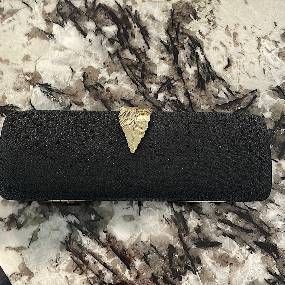 Kate Landry hard shell black evening bag